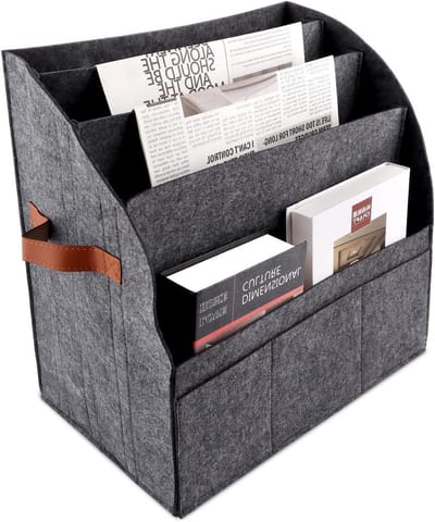 Moderne tijdschriftenstandaard met 4-laags verwijderbare verdeler, perfect voor kranten, flyers en opberging