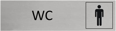 CombiCraft aluminium deurbordje WC heren - 165 x 45 mm met tape
