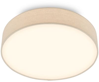 BRILONER Duck - LED Plafondlamp met stoffen kap - warm wit licht - woonkamer verlichting - 24W - Ø38 - beige