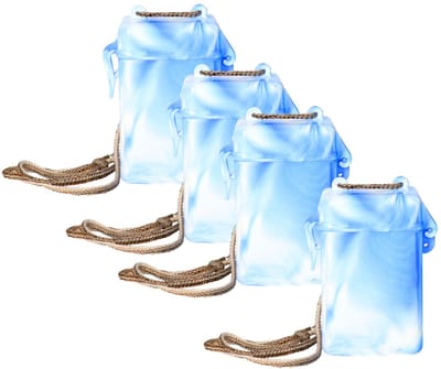 Bestway opbergkoker waterdicht - 4x - blauw - 11 cm - geldkoker - voor geld/pasjes/ID - vakantie