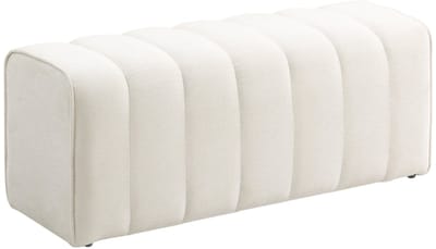 Wishdor - Slaapkamerbank - Gestoffeerd - Modern - Voor Slaapkamer - Houten Frame - Crèmewit - 110 X 40 X 44 Cm