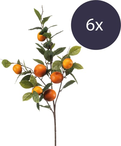 Emerald - Kunsttak Sinaasappel 95cm - Set van 6 - Kunstplant voor binnen