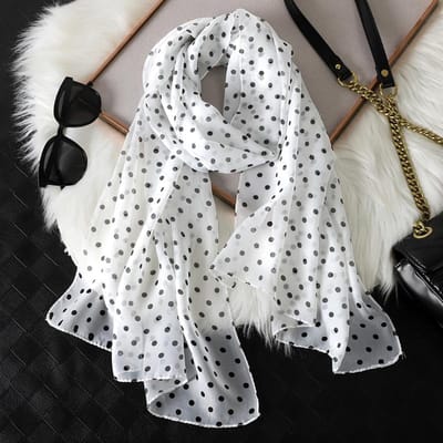 Mode Bedrukte Stippen Chiffon Hijab Sjaal Vrouwen Pareo Dames Bandana's Strandlakens Zomer Moslim Sluier Wrap Vrouwelijke Foulard gray