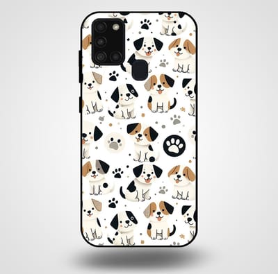 Smartphonica Telefoonhoesje voor Samsung Galaxy A21s met honden opdruk - TPU backcover case honden design geschikt voor Samsung Galaxy A21s