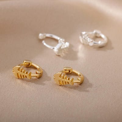 Boucles d'oreilles géométriques en zircon Boucles d'oreilles créoles pour femmes Acier inoxydable Boucles d'oreilles couleur Manchette Piercing Bijoux de mariage Cadeau Gold Color beige