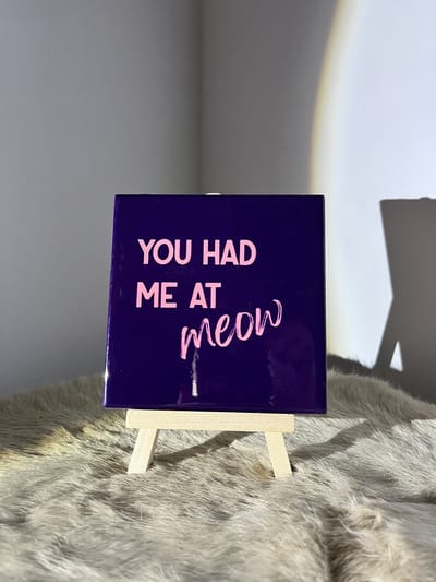 Tegeltje "You had me at meow"  | Viva Femme | Tegeltjes met tekst