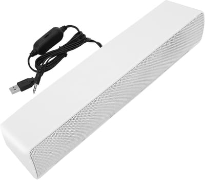 Stereo Soundbar - Draagbare Speaker - Muziek Beluisteren - 3D Stereo Geluid - 35 cm Lengte - Wit