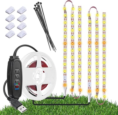 SnelShoppen - Grow Lights voor Binnenplanten, 120 LEDs Waterproof LED Groeilamp Volle Spectrum, USB Plug-in Dimbaar Auto Aan/Uit met 3 Timers, Plant L