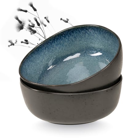 Moritz & Moritz ORGANIC Serveerschaal Set - 2-delig Saladeschalen - Keramiek - Blauw