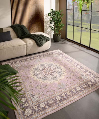 Vintage buitenkleed vierkant - Valenca Nova paars/roze 115x115