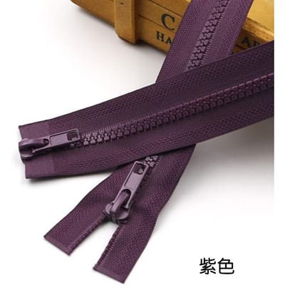 Kleur Nee. 5 Hars Dubbele Kop Open Staart Rits Kledingaccessoires Donsjack Kleding Jas Rits Doe-het-zelf Accessoires Purple * 80cm one piece * 5 #