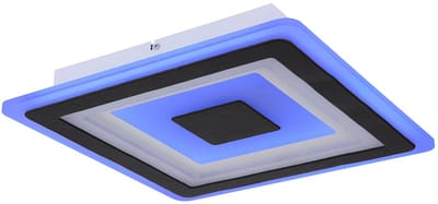LED plafondlamp woonkamerlamp eetkamerlamp, metaal acryl wit, dimbare afstandsbediening app/voice control Smart RGB CCT geheugen, 34W 1700Lm 3000-6500K, L 39,5 cm