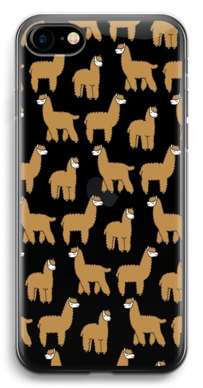 Case Company® - Hoesje geschikt voor iPhone SE 2020 hoesje - Alpacas - Soft Cover Telefoonhoesje - Bescherming aan alle Kanten en Schermrand
