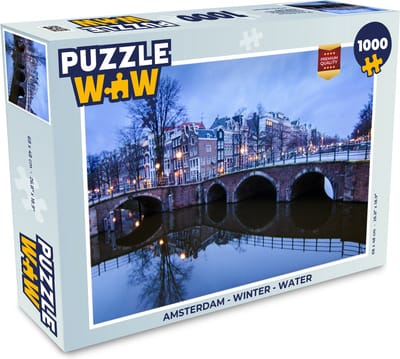 Puzzel Amsterdam - Winter - Water - Legpuzzel - Puzzel 1000 stukjes volwassenen