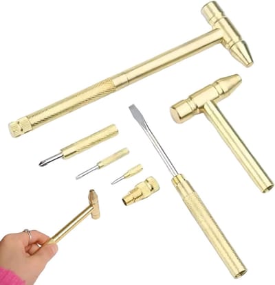 Mini Hamer Set - Multitool Goud - Kleine Reparaties - 6-in-1 Ontwerp - 112 Gram - Goud