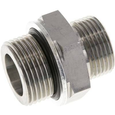 UN 1-3/16''-12 x G 1'' Verzinkt Stalen Borstnippel ORFS 400 Bar - Hydrauliek - FL2S-M-EZE-103U-100G-O