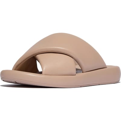 FitFlop Damessandalen Iqushion D-Luxe gewatteerde leren slippers JB5