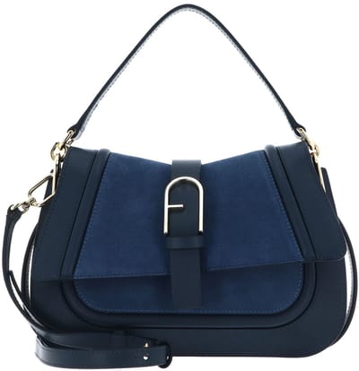 FURLA Leren schoudertas Flow Top Handle Toni Grigio Blu blauwgrijs