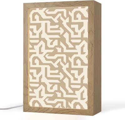 Tafellamp 20x30 cm - LED lamp - Modern - Abstract - Beige - Decoratieve tafellampen - Dimbaar - Tafellampje slaapkamer - Woonkamer binnen