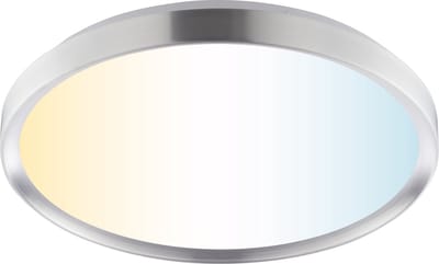 Brilliant Fancia - Plafondlamp - Ø 39 cm - LED 12W - CCT - 3000K-6500K - Dimbaar - Nachtlicht - Timer - Afstandsbediening - Chroom/Wit