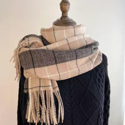 Mode winter geruite sjaal dames herfst en winter alles nieuw Britse klassieke imitatie kasjmier geruite sha gray