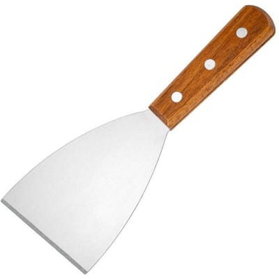 Houten Handvat Roestvrij Staal Schuine Spatel Steak Burger Pannenkoek Pizza Schraper Schep Keuken Kookgerei Barbecue Gereedschap white