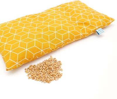 Met Pit! - Pittenzak – Wasbare hoes – Zacht/geurloos tarwe ᯽ Made in NL – Ook voor hond of kat - Okergeel Grafisch