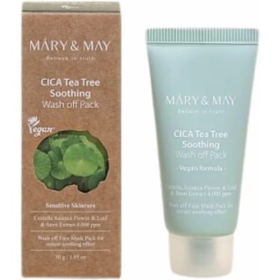 Mary&May CICA TeaTree Masque apaisant à rincer 30g - Masque crème apaisant et lissant