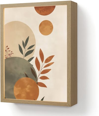 Wandlamp 30x40 cm - Oplaadbaar - Vormen - Rond - Bladeren - Beige - Wandlampen binnen woonkamer - Slaapkamer lamp - Decoratieve nachtlamp - Vloerlamp draadloos