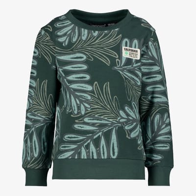 Unsigned jongens sweater met bladerenprint groen - Maat 92
