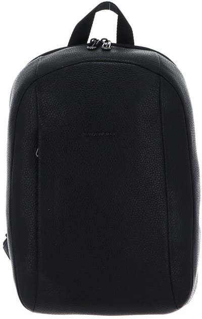 MANDARINA DUCK Leren rugzak met laptopvak Mellow Leather Backpack Nero zwart