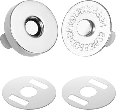 Set van 24 Magnetische Knopen 14 mm - Zilveren Drukknoop Sluitingen voor Handwerk, Tassen, Jassen en Rugzakken