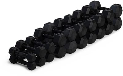 Gym Masters Hexa Dumbbell Set 1-10 kg Voordeelset – Premium Hexagon Dumbbells – Fitness Gewichten – Zwart – 20 Dumbbells – 110 kg