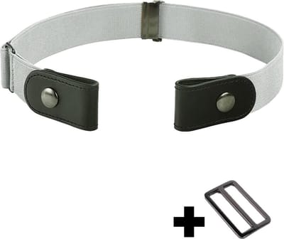 Fako Fashion - Riem Zonder Gesp - Gespvrije Riem - Elastische riem - Rekbare Riem - Broekriem Zonder Gesp - Stretch Riem - Zwangerschapsriem - Wit