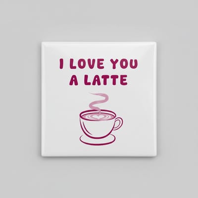 Romantische ‘I Love You a Latte’ Decoratieve Tegel – 15x15 cm Keramische Wanddecoratie Cadeau voor Koffieliefhebbers