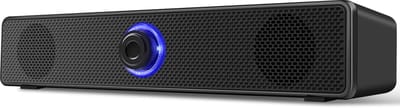 JeiibrZui Bluetooth computerluidspreker - monitorluidspreker - grote verlichte draaiknop, 3,5 mm audio- en USB-interface - 1 stuk - universeel + zwart