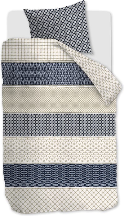 Riviera Maison Ropes dekbedovertrek - Eenpersoons - 140x200/220 - Marineblauw