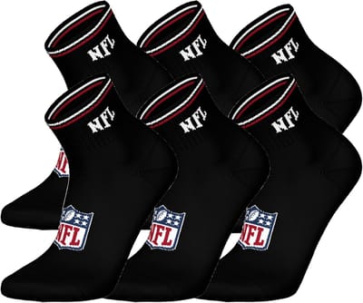 NFL SHIELD Quarter Socks - 6-pack - Zwart - Maat 35/38