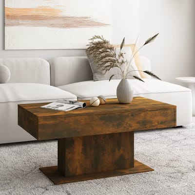vidaXL - Salontafel - 96x50x45 - cm - bewerkt - hout - gerookt - eikenkleurig