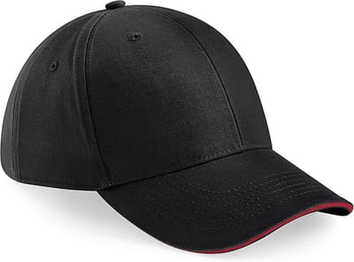 Beechfield Pet Athleisure met 6 panelen B20 - Black / Classic Red - One size