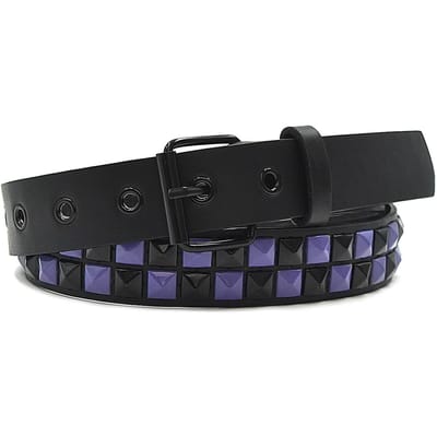 Paarse Nieten Punk Damesriem Hip Hop Jeans Accessoires Tailleband Mode Trend Pu Leer Gesp Tailleband Unisex 105CM paars