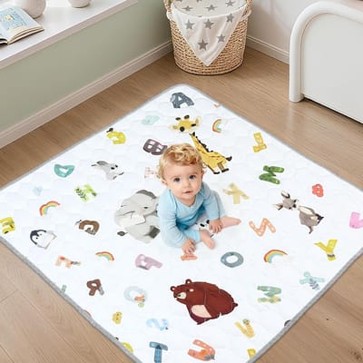 Vouwbare Speelmat voor Kinderen 120x120x1cm, Zacht en Antislip, Ideaal voor Baby's, Geschikt voor Slaapkamer en Woonkamer, Machinewasbaar en Veilig