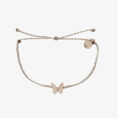 Pura Vida - BUTTERFLY IN FLIGHT CHAR- Grijs - Rosé- Armband