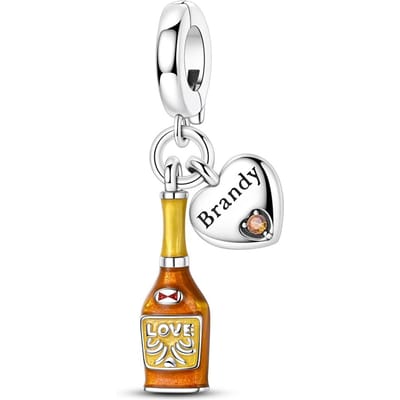 Koper Metaal Bedel Kralen Componenten Wijn Rum Champ Brandy Hangende Bedel Kralen Component Compatibel Met Armband Hoge Kwaliteit Fijne Sieraden Doe Het white