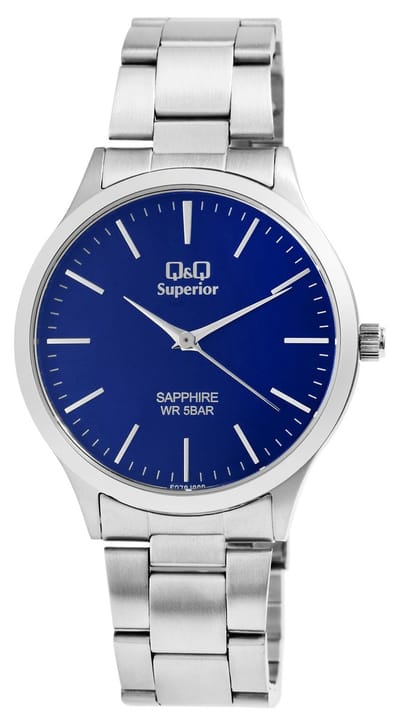 Q&Q Herenhorloge roestvrij staal zilverkleurig, 5 ATM