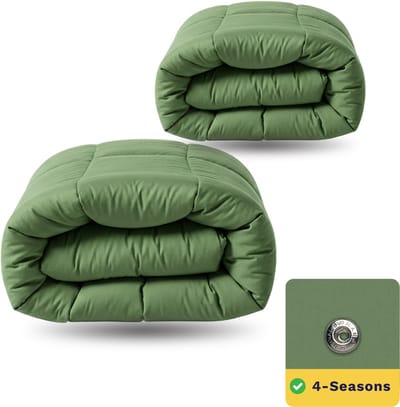 Zelesta Wonderbed Timeless Green 240x200 - Dekbed zonder overtrek - 4 Seizoenen Dekbed - Wasbaar dekbed - Hoesloos dekbed - 2 in 1 Dekbed