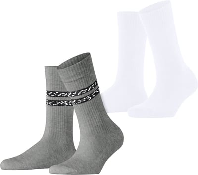 Esprit Memphis Rib 2-Pack gedessineerd katoen multipack sokken dames veelkleurig - maat 35-38