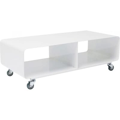 Verrijdbaar tv meubel wit 90x42x30cm Kare Design Lounge M