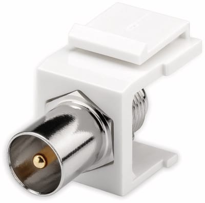 Keystone module F (v) - Coax IEC (m) / wit