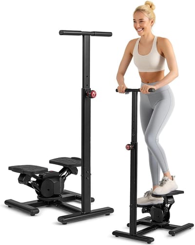 Stepper Fitness - Home Trainer - Cardio Lichaamstraining - Verstelbaar Stuur - 58 x 48 x 1175 cm - Zwart